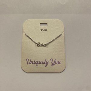 NWT Sara Personalized Name Silver Pendant 16-20" Necklace Uniquely You